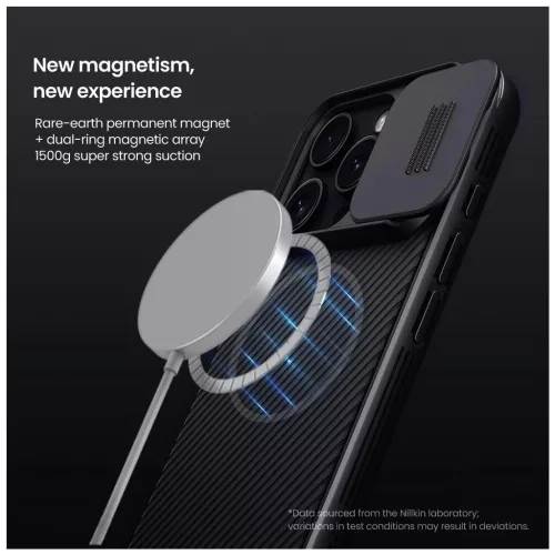 Nillkin CamShield PRO mágneses kemény tok Apple iPhone 16 Pro készülékhez kék