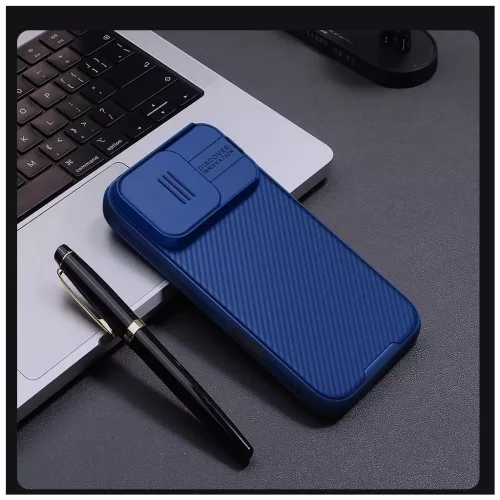 Nillkin CamShield PRO mágneses kemény tok Apple iPhone 16 Pro készülékhez kék