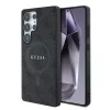 Guess PU Leather 4G Colored Ring MagSafe tok Samsung Galaxy S25 Ultra készülékhez fekete