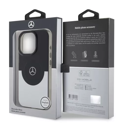 Mercedes PC/TPU Double Layer MagSafe tok iPhone 16 Pro Max készülékhez fekete/ezüst
