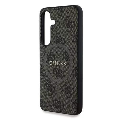 Guess PU Leather 4G Colored Ring MagSafe tok Samsung Galaxy S25 készülékhez barna