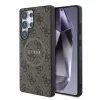 Guess PU Leather 4G Colored Ring MagSafe tok Samsung Galaxy S25 Ultra készülékhez barna