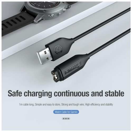 Nillkin USB adat- és töltőkábel Garmin Watch készülékhez fekete