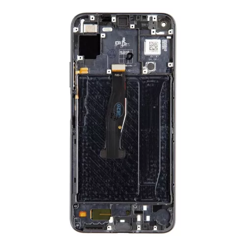 LCD kijelző + érintő egység + előlapi tok Huawei Nova 5T készülékhez fekete