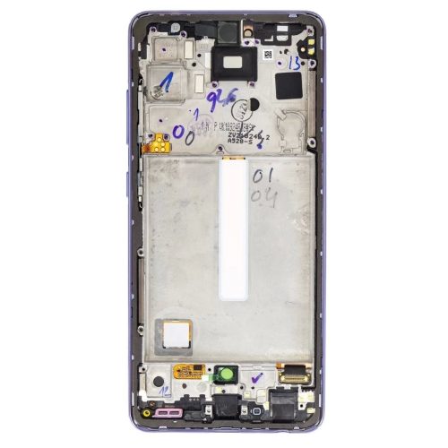 LCD kijelző + érintő egység Samsung A528B Galaxy A52s 5G készülékhez világos lila (Service Pack)