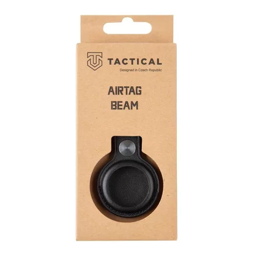 Tactical AirTag készülékhez Beam Leather tok fekete