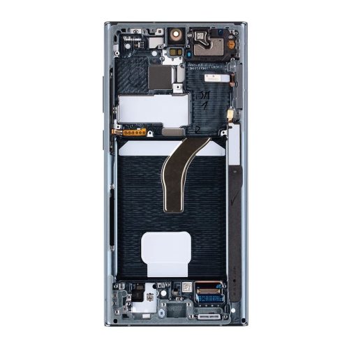 LCD kijelző + érintőegység + elülső üveg Samsung S908B Galaxy S22 Ultra készülékhez zöld (Service Pack)