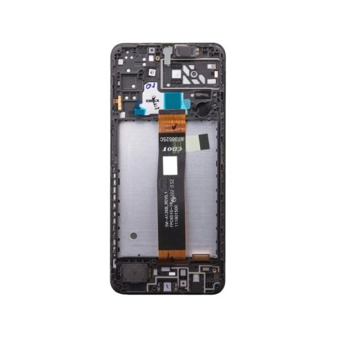 LCD kijelző + érintőegység Samsung A047F Galaxy A04s készülékhez fekete (Service Pack)