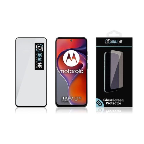 OBAL:ME 5D üveg kijelzővédő Motorola G15/G15 Power készülékhez fekete