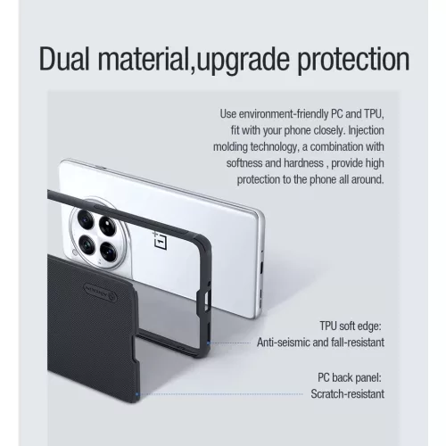 Nillkin Super Frosted PRO mágneses hátsó tok OnePlus 12 készülékhez fekete
