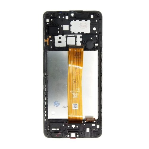 LCD kijelző + érintő panel + tok for Samsung A125 Galaxy A12 készülékhez fekete