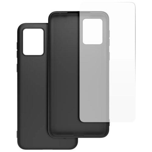 CASR TPU tok + edzett üveg kijelzővédő a Motorola E13 készülékhez, fekete