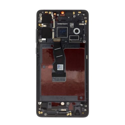 LCD kijelző + Érintő egység + Elülső tok Huawei P30 készülékhez fekete