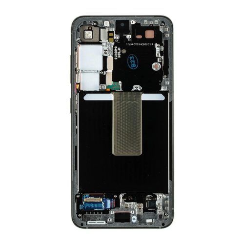 LCD kijelző + érintő egység + elülső burkolat Samsung S911 Galaxy S23 grafit készülékhez (Service Pack)