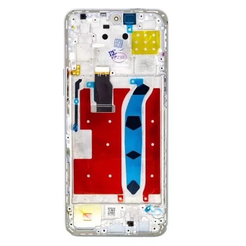 LCD kijelző + érintő egység + elülső tok Honor X8 készülékhez titán ezüst