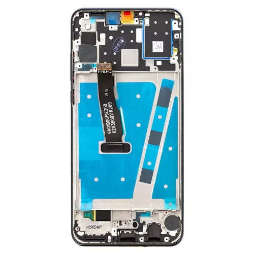 LCD kijelző + érintő egység + elülső burkolat Huawei P30 Lite készülékhez (48MP fotóhoz) fekete