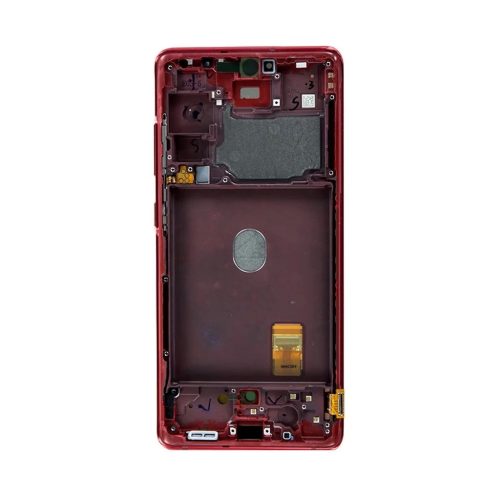 LCD kijelző + érintőegység + elülső tok Samsung G780 4G Galaxy S20 FE készülékhez felhőpiros (Service Pack)