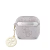 Guess 4G Script PC/PU Charm Tok AirPods 4 készülékhez rózsaszín