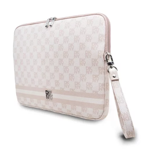 DKNY PU Leather Checkered Pattern and Stripe laptop tok 13/14″ rózsaszín