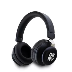   DKNY PU bőr Stack Logo vezeték nélküli fejhallgató fekete