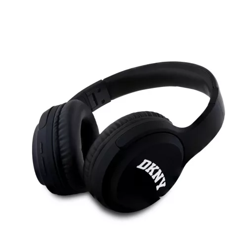 DKNY PU bőr Arch Logo vezeték nélküli fejhallgató fekete