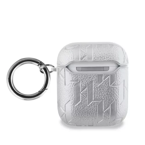 Karl Lagerfeld PU Embossed Karl and Choupette Heads tok AirPods 1/2 készülékhez ezüst