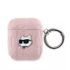 Karl Lagerfeld PU domborított Choupette tok AirPods 1/2 készülékhez rózsaszín