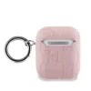 Karl Lagerfeld PU domborított Choupette tok AirPods 1/2 készülékhez rózsaszín