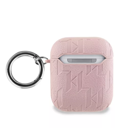 Karl Lagerfeld PU domborított Choupette tok AirPods 1/2 készülékhez rózsaszín