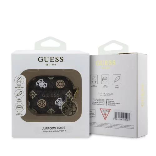 Guess PU 4G Peony Charm tok AirPods 3 készülékhez fekete