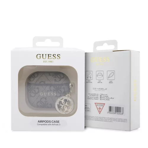 Guess 4G Script PC/PU Charm tok AirPods 3 készülékhez barna