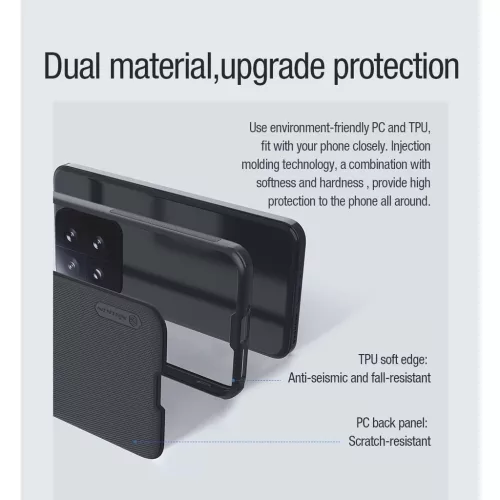 Nillkin Super Frosted PRO mágneses hát tok Xiaomi 14 készülékhez fekete