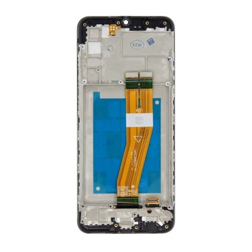 LCD kijelző + érintőegység + elülső tok for Samsung A025G Galaxy A02s készülékhez fekete