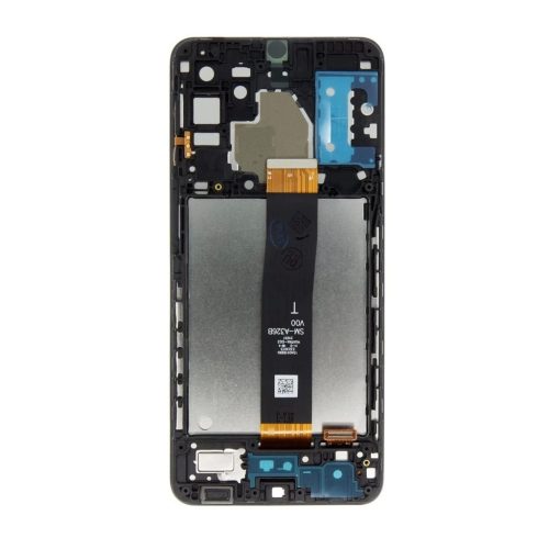 LCD kijelző + érintő egység + elülső tok a Samsung A326 Galaxy A32 5G készülékhez fekete (Version T)