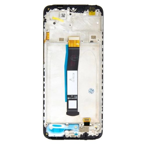 LCD kijelző + érintő egység + elülső tok a Xiaomi Redmi 10C készülékhez fekete