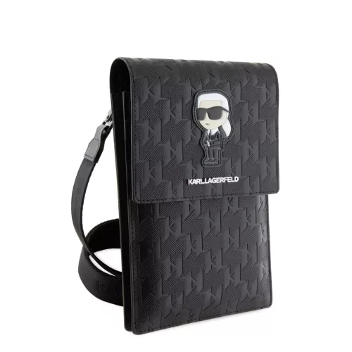 Karl Lagerfeld Saffiano Monogram Ikonik NFT tárcás telefontáska fekete