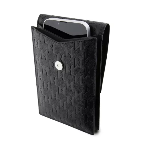 Karl Lagerfeld Saffiano Monogram Ikonik NFT tárcás telefontáska fekete