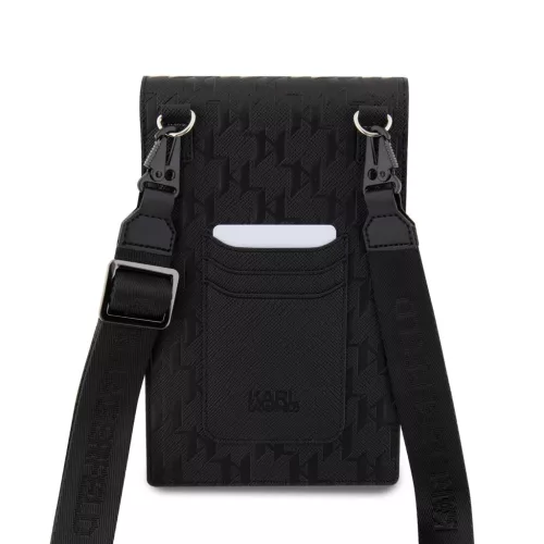 Karl Lagerfeld Saffiano Monogram Ikonik NFT tárcás telefontáska fekete