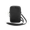 Guess PU Grained 4G Metal Logo pénztárcás telefon táska Zipper fekete