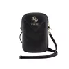 Guess PU Grained 4G Metal Logo pénztárcás telefon táska Zipper fekete