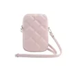 Guess PU Quilted 4G Metal Logo Pénztárca Telefon Táska Cipzáras rózsaszín