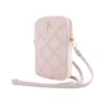 Guess PU Quilted 4G Metal Logo Pénztárca Telefon Táska Cipzáras rózsaszín