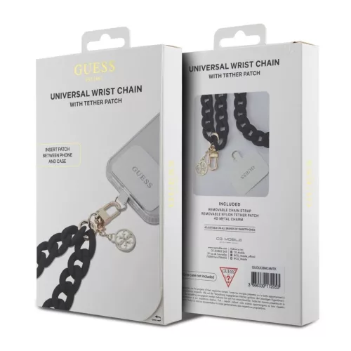 Guess Univerzális kézpánt 4G Charm fekete