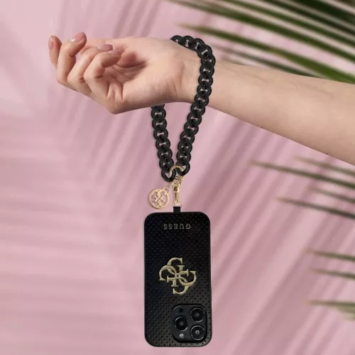 Guess Univerzális kézpánt 4G Charm fekete
