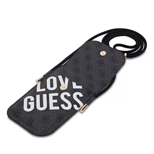 Guess PU 4G Big Love Logo telefontáska fekete