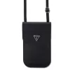 Guess PU Gráncolt Triangle Logo Telefon Táska Fekete