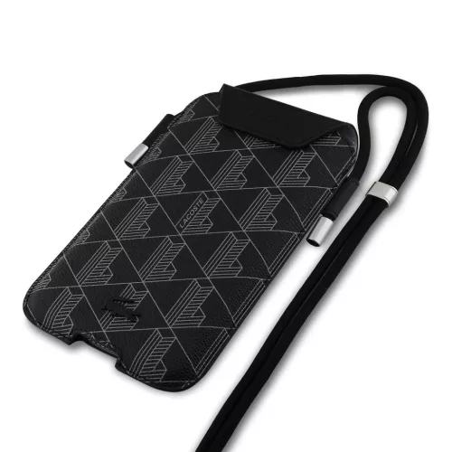 Lacoste PVC Blend Monogram telefon táska XL fekete