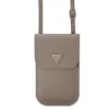 Guess PU Grained Triangle Logo telefon táska barna