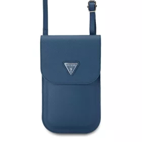 Guess PU Grained Triangle Logo telefon táska kék