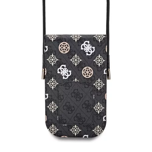 Guess PU 4G Peony Multicolor Telefon Táska fekete